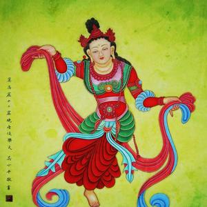 工笔人物绘画《敦煌菩萨》十二窟