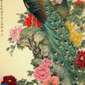 工笔画《满园春色图》，绢本