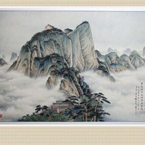 工笔画《华山图》，绢本