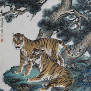 松林双雄图