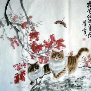 张宏先作品真迹宏先画猫二