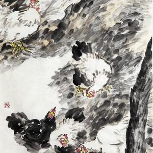 鸡语晨风中