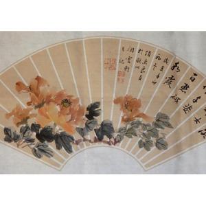 扇面国色添香