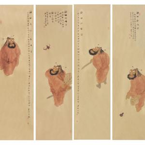 钟馗四条屏