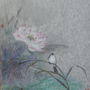 荷花小鸟系列之二