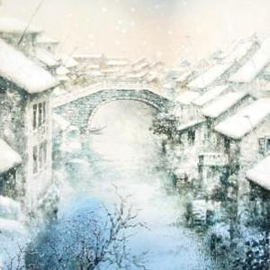 江友桥《水乡雪景--1》