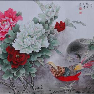 牡丹锦鸡