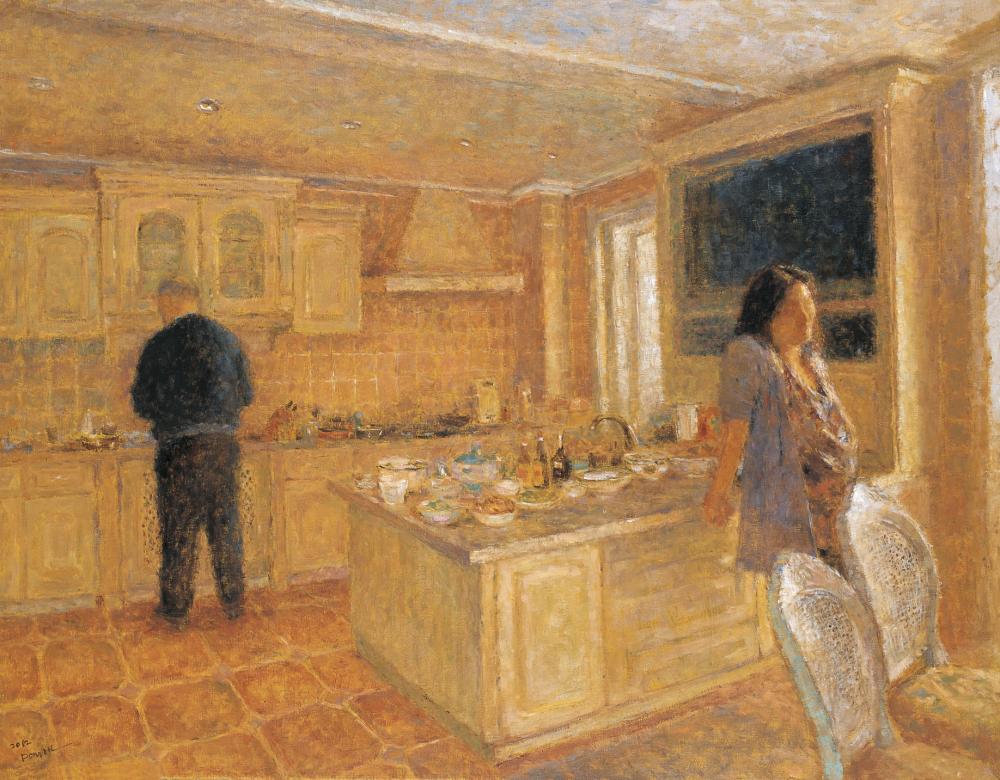 厨房里的男人和女人