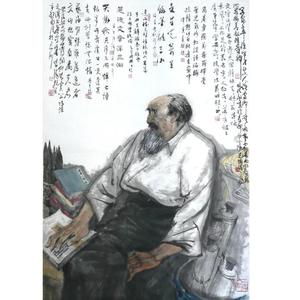 学者虞逸夫造像