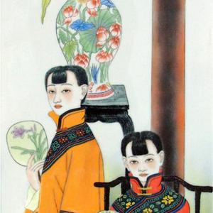 色釉重彩《闺蜜》