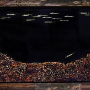 何小波漆画  停