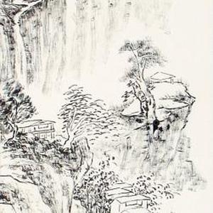 青山雨后图