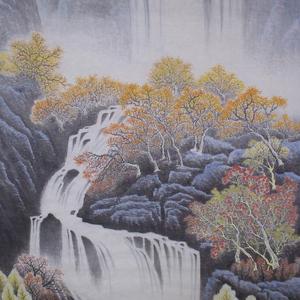 秋山飞瀑图