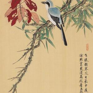 秋叶山雀图