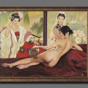 画屏与模特