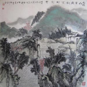 木落山觉瘦 秋空树影寒