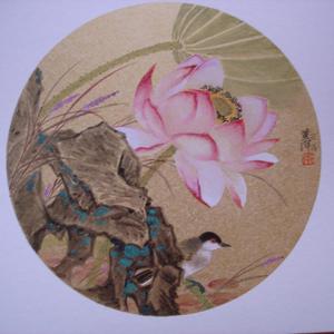 荷花小鸟
