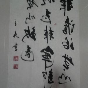 刘玉森左笔反书：淡泊明志，宁静致远