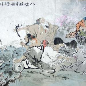 八仙醉春图