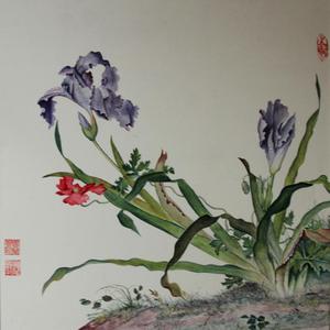 阎万贵 《婀娜花姿碧叶长》