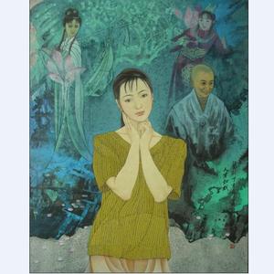 宋胜利 国画岩彩 《人生如戏》