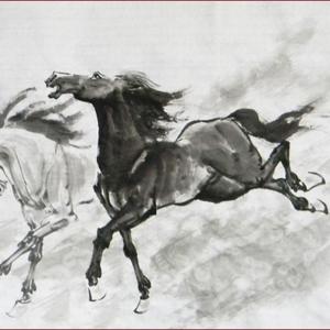 朱毅江画马《前程似锦》