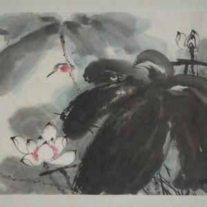 池塘清趣  写意花鸟画
