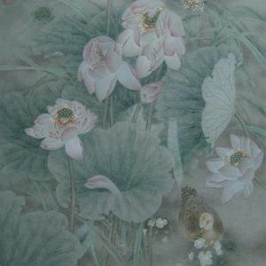 荷花六尺四条屏（1）