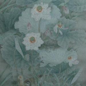 荷花六尺四条屏（2）