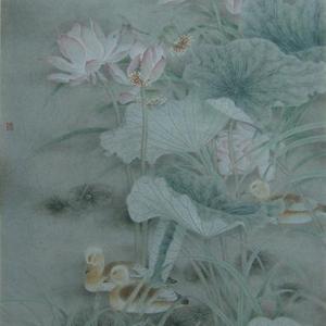 荷花六尺四条屏（4）