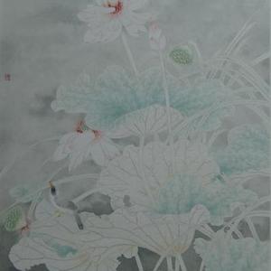 荷花六尺条屏（2）