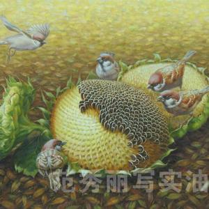 《向日葵与麻雀3》作品已售