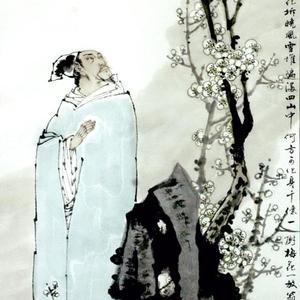 《陆放翁赏梅图》