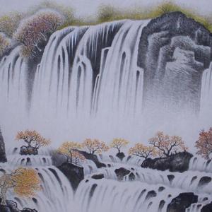 飞瀑醉秋山