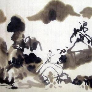 人在画图中