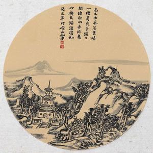 曹和平国画：《高木西风》