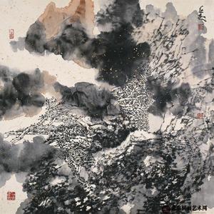 石鼎山水作品