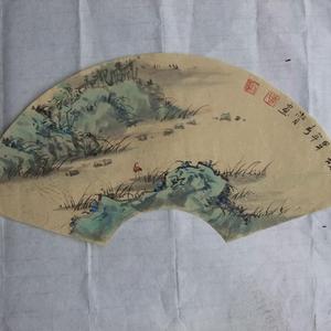 扇面山水