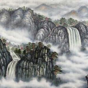 天台观瀑图