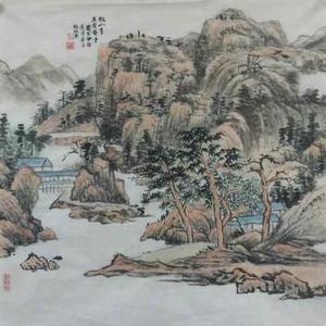 故山多在画屏中