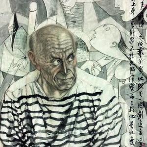安奇国画人物作品《毕加索》