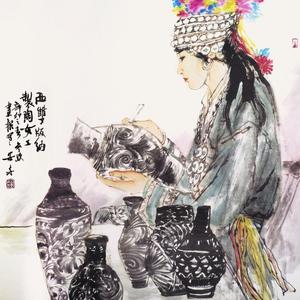 安奇国画人物《西双版纳》