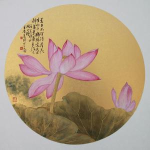 荷花团扇之一