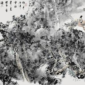 青石伴云松