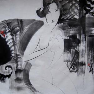 水墨女人体