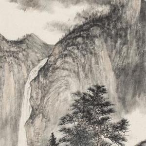 溪云晚照图