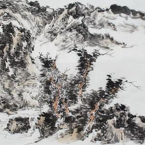 秋岭遥山图