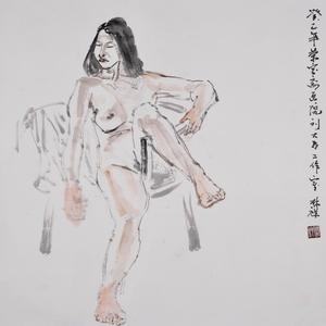 坐在椅子上的模特