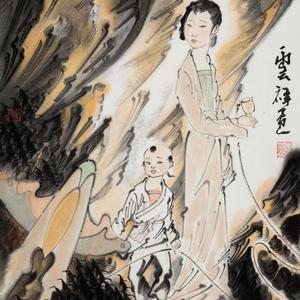 《母子戏鸢图系列一》