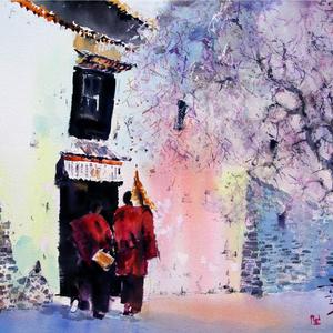 高墙下的喇嘛